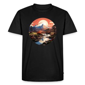 Landscape - Illustration - Men's Premium Organic T-Shirt - black - Front - Nico (187cm)