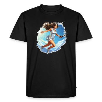 Joueur de tennis - illustration - T-shirt Premium bio Homme - noir - Devant - Nico (187cm)
