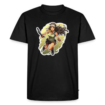 Joueur de tennis - illustration - T-shirt Premium bio Homme - noir - Devant - Nico (187cm)