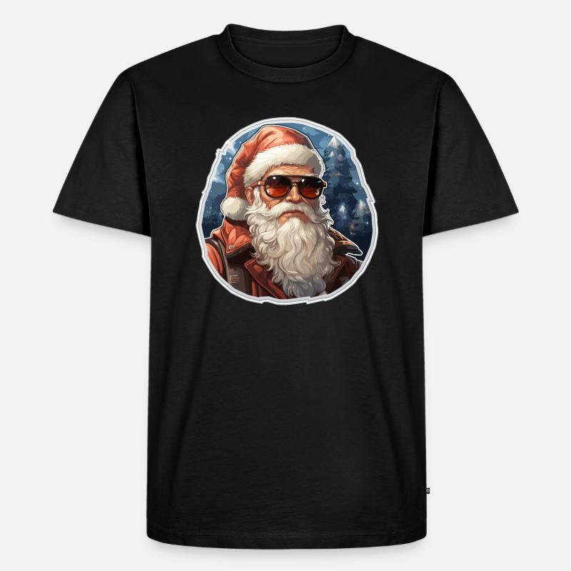 Weihnachtsmann - Illustration - Männer Premium Bio T-Shirt - Schwarz