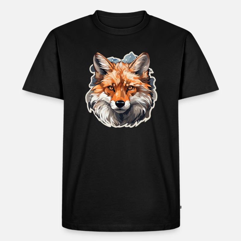 Fuchs - Illustration - Männer Premium Bio T-Shirt - Schwarz