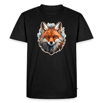 Fox - illustration - Men's Premium Organic T-Shirt - black - Front - Nico (187cm)