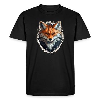 Fox - illustration - Men's Premium Organic T-Shirt - black - Front - Nico (187cm)
