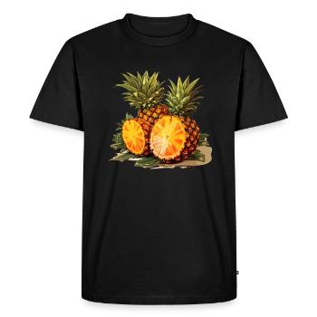 Pineapple - illustration - Men's Premium Organic T-Shirt - black - Front - Nico (187cm)