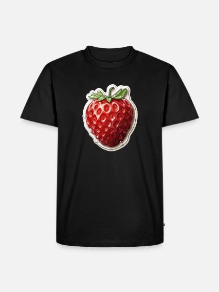 Fraise - illustration - T-shirt Premium bio Homme - noir