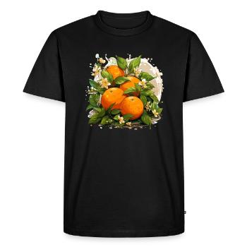 Orange - Illustration - Men's Premium Organic T-Shirt - black - Front - Nico (187cm)