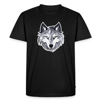 Loup - Illustration - T-shirt Premium bio Homme - noir - Devant - Nico (187cm)
