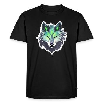 Loup - Illustration - T-shirt Premium bio Homme - noir - Devant - Nico (187cm)
