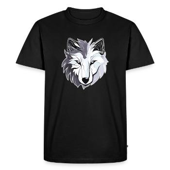 Loup - Illustration - T-shirt Premium bio Homme - noir - Devant - Nico (187cm)