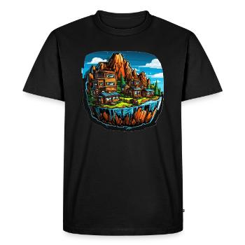 Landscape - Illustration - Men's Premium Organic T-Shirt - black - Front - Nico (187cm)