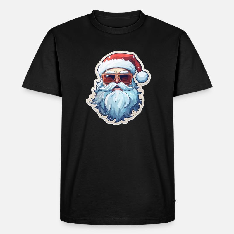 Weihnachtsmann - Illustration - Männer Premium Bio T-Shirt - Schwarz