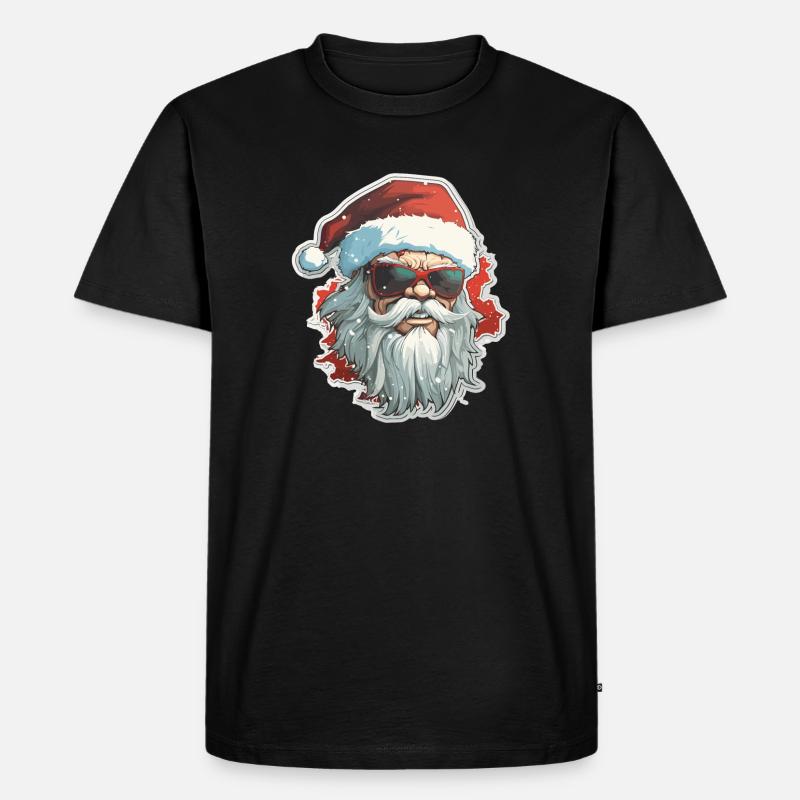 Weihnachtsmann - Illustration - Männer Premium Bio T-Shirt - Schwarz