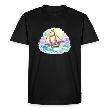 Sailboat - illustration - Men's Premium Organic T-Shirt - black - Front - Nico (187cm)