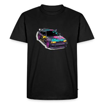 Car - Illustration - Men's Premium Organic T-Shirt - black - Front - Nico (187cm)