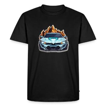 Car - Illustration - Men's Premium Organic T-Shirt - black - Front - Nico (187cm)