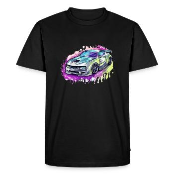 Car - Illustration - Men's Premium Organic T-Shirt - black - Front - Nico (187cm)