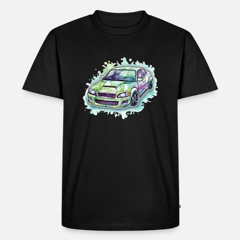 Auto - Illustration - Männer Premium Bio T-Shirt - Schwarz