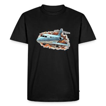 Avion - illustration - T-shirt Premium bio Homme - noir - Devant - Nico (187cm)