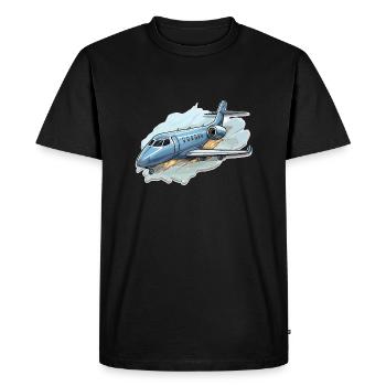 Avion - illustration - T-shirt Premium bio Homme - noir - Devant - Nico (187cm)