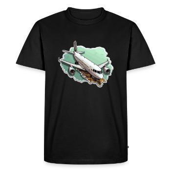 Avion - illustration - T-shirt Premium bio Homme - noir - Devant - Nico (187cm)