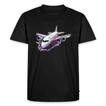 Avion - illustration - T-shirt Premium bio Homme - noir - Devant - Nico (187cm)
