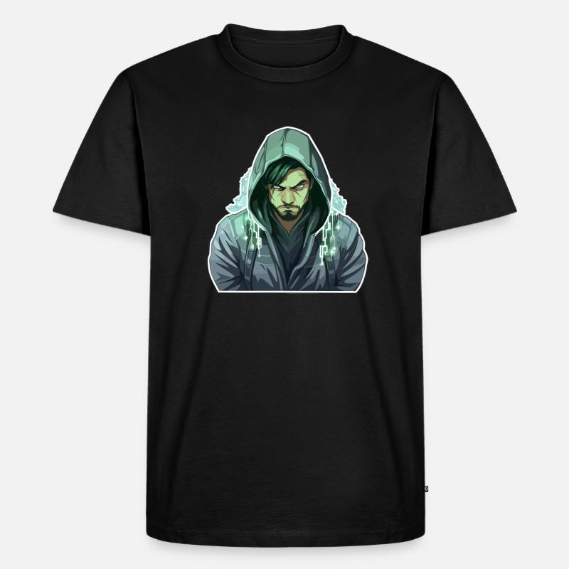 Ethical Hacker - Illustration - Männer Premium Bio T-Shirt - Schwarz