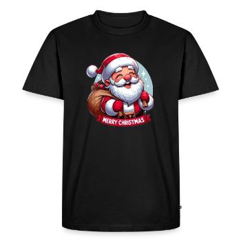 Joyeux Noël - Illustration du Père Noël - T-shirt Premium bio Homme - noir - Devant - Nico (187cm)