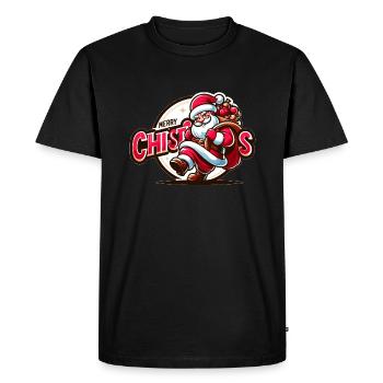 Joyeux Noël - Illustration du Père Noël - T-shirt Premium bio Homme - noir - Devant - Nico (187cm)