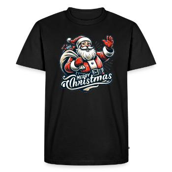 Joyeux Noël - Illustration du Père Noël - T-shirt Premium bio Homme - noir - Devant - Nico (187cm)