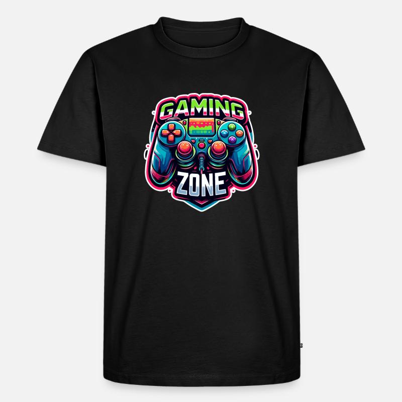 Gaming Zone - Controller Illustration - Männer Premium Bio T-Shirt - Schwarz