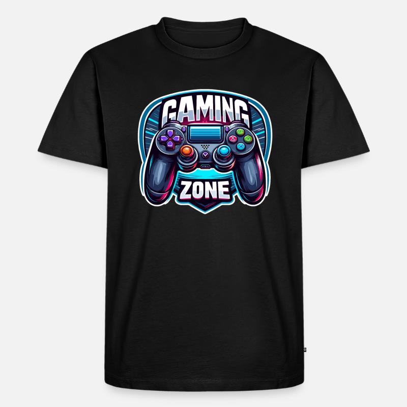 Gaming Zone - Controller Illustration - Männer Premium Bio T-Shirt - Schwarz
