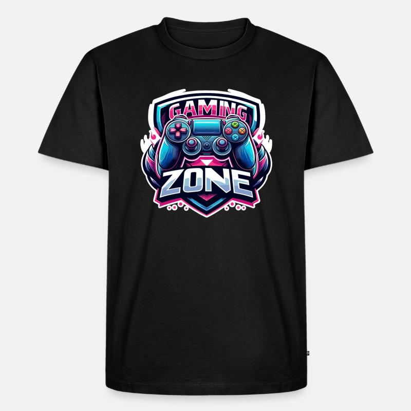 Gaming Zone - Controller Illustration - Männer Premium Bio T-Shirt - Schwarz