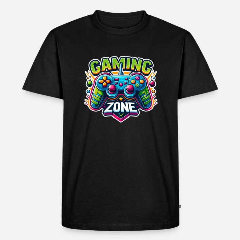 Gaming Zone - Controller Illustration - Männer Premium Bio T-Shirt - Schwarz