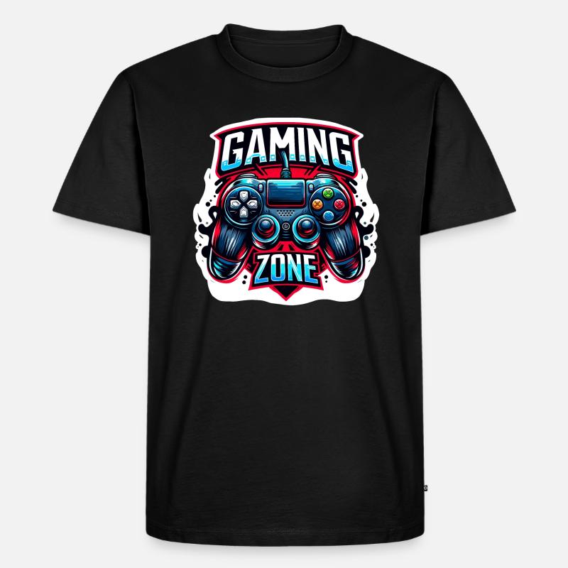 Gaming Zone - Controller Illustration - Männer Premium Bio T-Shirt - Schwarz