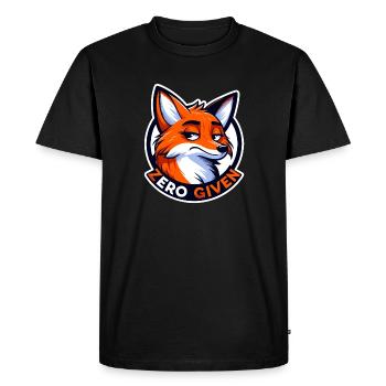 Zéro donné - Illustration de renard - T-shirt Premium bio Homme - noir - Devant - Nico (187cm)