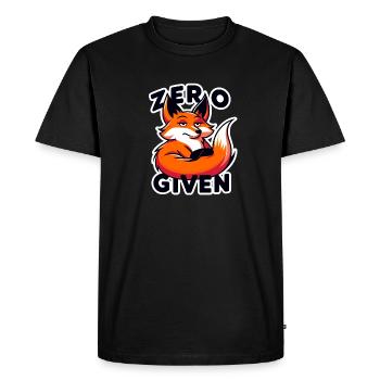 Zéro donné - Illustration de renard - T-shirt Premium bio Homme - noir - Devant - Nico (187cm)