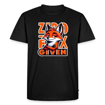 Zéro donné - Illustration de renard - T-shirt Premium bio Homme - noir - Devant - Nico (187cm)