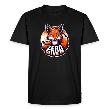 Zéro donné - Illustration de renard - T-shirt Premium bio Homme - noir - Devant - Nico (187cm)
