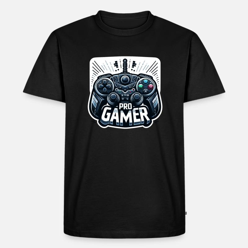 Pro Gamer - Controller Illustration - Männer Premium Bio T-Shirt - Schwarz