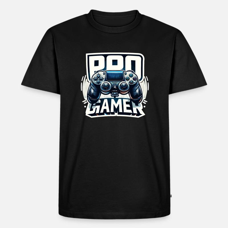Pro Gamer - Controller Illustration - Männer Premium Bio T-Shirt - Schwarz