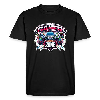 Gamer Zone - Controller Illustration - Men's Premium Organic T-Shirt - black - Front - Nico (187cm)