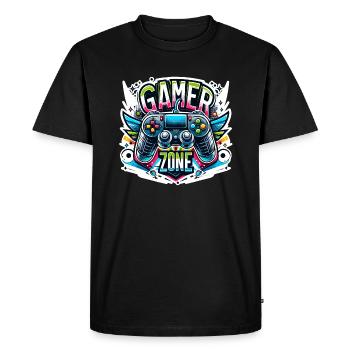Gamer Zone - Controller Illustration - Men's Premium Organic T-Shirt - black - Front - Nico (187cm)