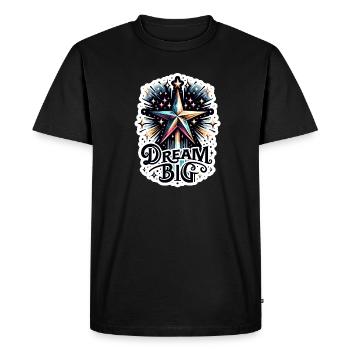 Dream Big - Shooting Star Illustration - Men's Premium Organic T-Shirt - black - Front - Nico (187cm)