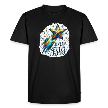Dream Big - Shooting Star Illustration - Men's Premium Organic T-Shirt - black - Front - Nico (187cm)