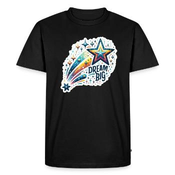 Dream Big - Shooting Star Illustration - Men's Premium Organic T-Shirt - black - Front - Nico (187cm)