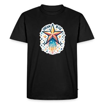 Dream Big - Shooting Star Illustration - Men's Premium Organic T-Shirt - black - Front - Nico (187cm)