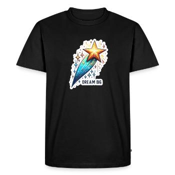 Dream Big - Shooting Star Illustration - Men's Premium Organic T-Shirt - black - Front - Nico (187cm)