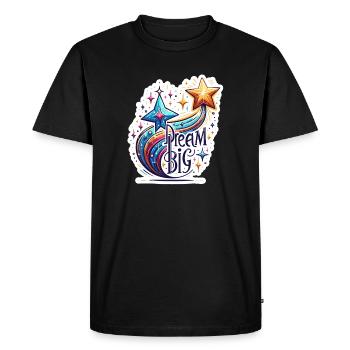 Dream Big - Shooting Star Illustration - Men's Premium Organic T-Shirt - black - Front - Nico (187cm)