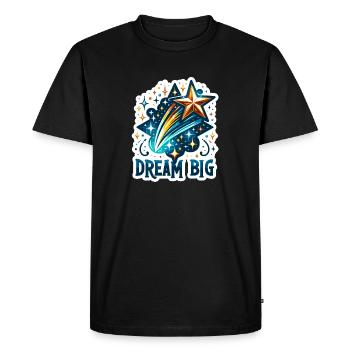 Dream Big - Shooting Star Illustration - Men's Premium Organic T-Shirt - black - Front - Nico (187cm)
