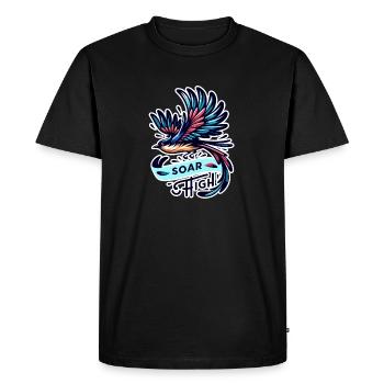 Soar High - Bird Illustration - Men's Premium Organic T-Shirt - black - Front - Nico (187cm)
